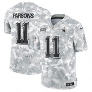 Camiseta NFL Limited Dallas Cowboys Micah Parsons 2024 Salute To Service Gris