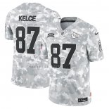 Camiseta NFL Limited Kansas City Chiefs Travis Kelce 2024 Salute To Service Gris