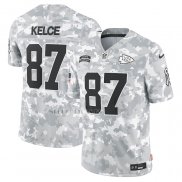 Camiseta NFL Limited Kansas City Chiefs Travis Kelce 2024 Salute To Service Gris